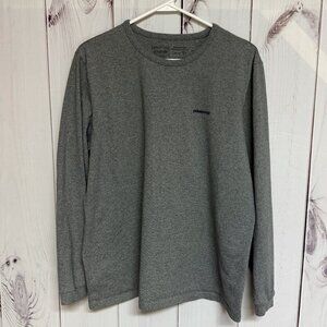Patagonia Responsibili-Tee LS Shirt XL Gray Regular Fit Logo EUC
